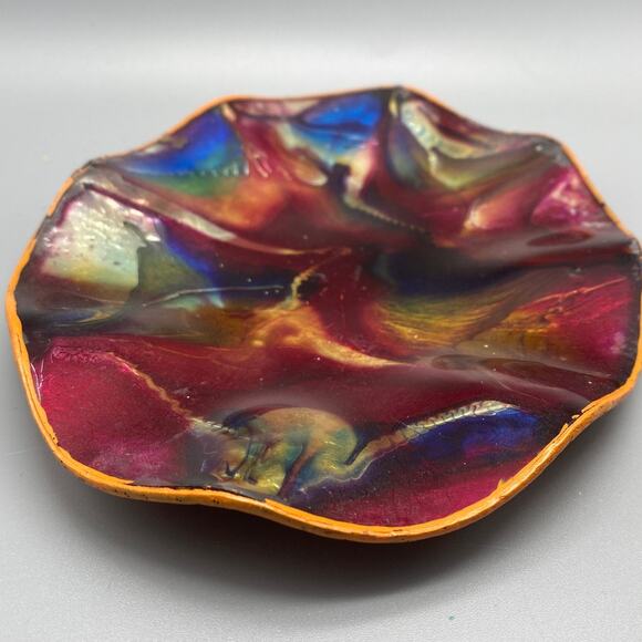 MCM Seetusee Mayfair Ruffled Decorative Bowl Glassware Pigskin‎ Back Canada - Picture 3 of 6